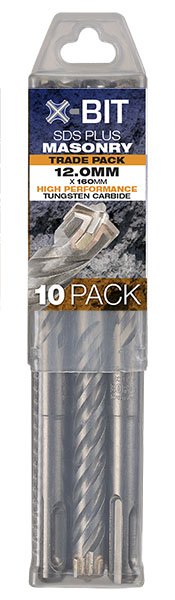 X-Bit SDS+ 8.0 x 160mm - 10 Pack