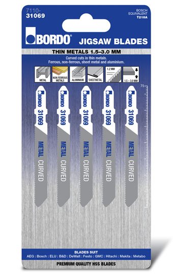 T-Shank Thin Curved Cut 75mm Metal 5 Pk