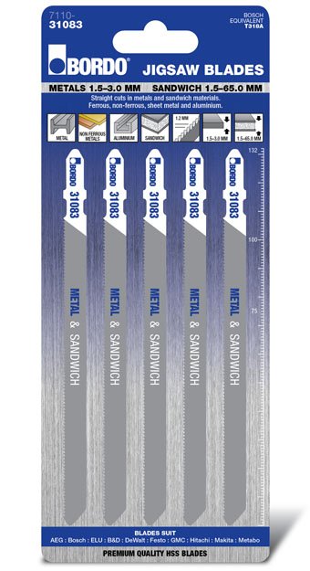 T-Shank Medium Straight Cut 132mm Metal