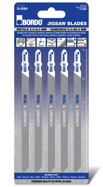 T-Shank Medium Straight Cut 132mm Metal