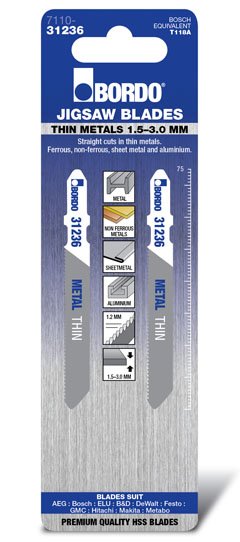 T-Shank Thin Straight 75mm Metal 2Pk