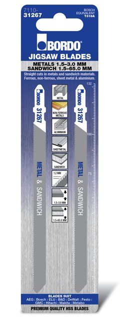 T-Shank Medium Straight Cut 132mm Metal