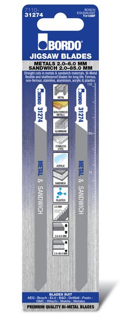 T-Shank Medium Straight Cut 132mm Metal