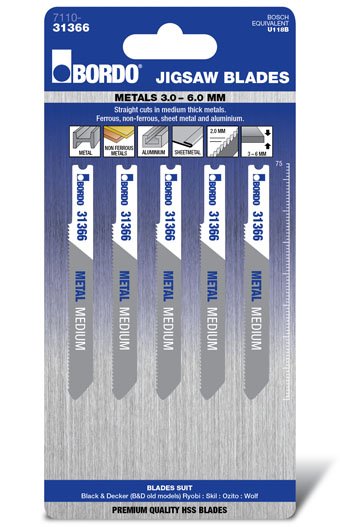 T-Shank Medium Straight Cut 75mm Metal