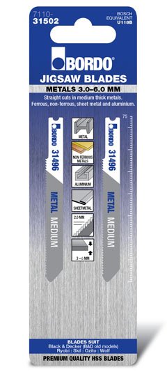 T-Shank Medium Straight Cut 75mm Metal