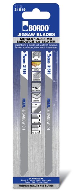 T-Shank Medium Straight Cut 132mm Metal