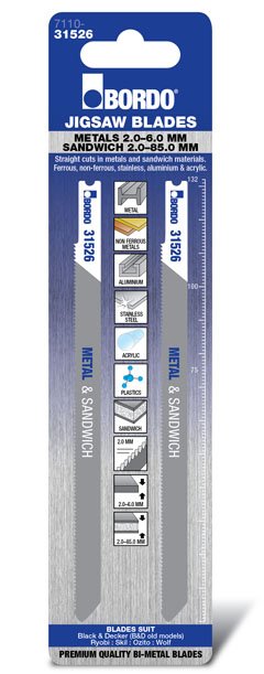 T-Shank Medium Straight Cut 132mm Metal