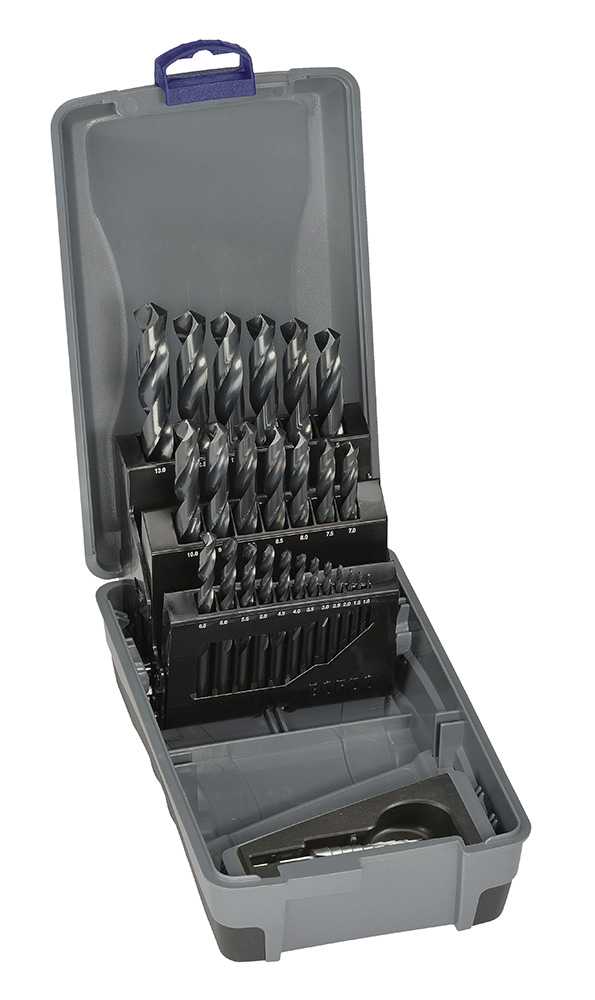 25 Piece Black HSS Jobber Drill Set in A