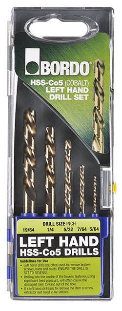 Cobalt Left Handed Drill Set 5 Pc