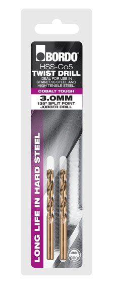 Jobber Drill-Card-Cobalt-3mm