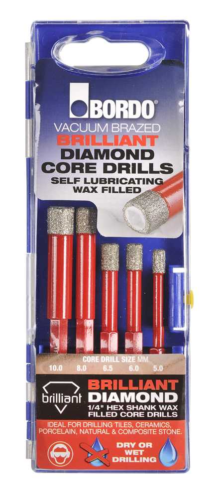 Diamond Core Drill Set 5 pc