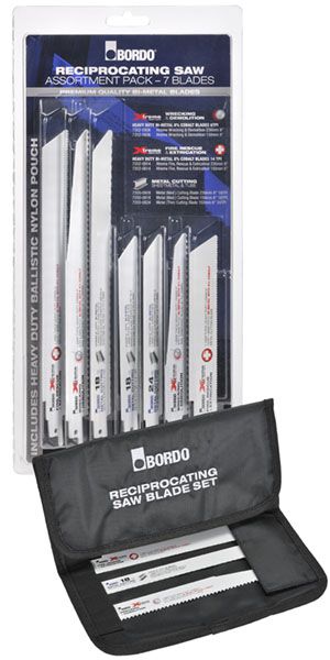 Recipro Saw Blade Set 7 pc with Pouch