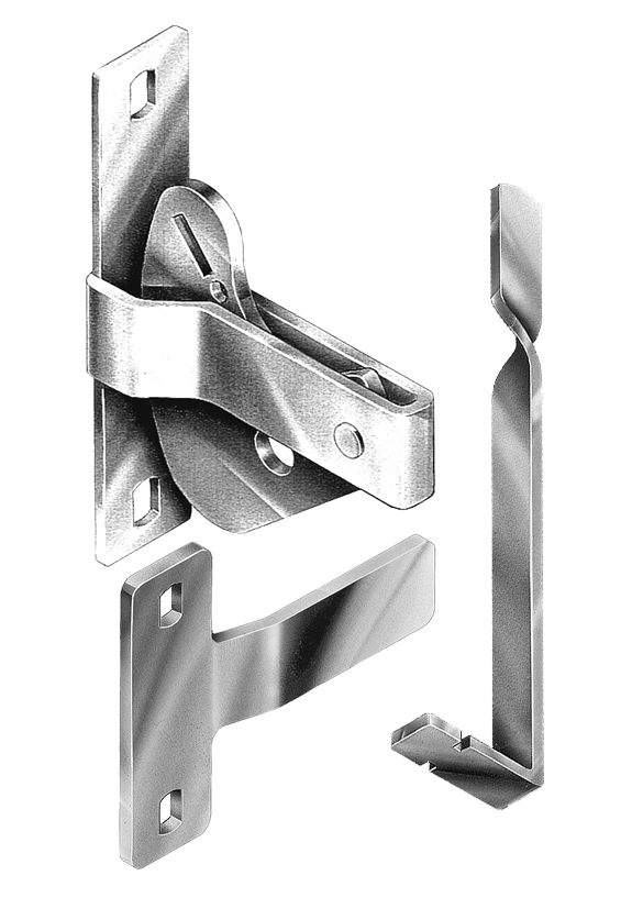 Bolt On ''D'' Latch Kit Zinc Plated
