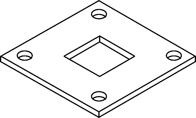 Flange Square For 50mm rhs -HDG