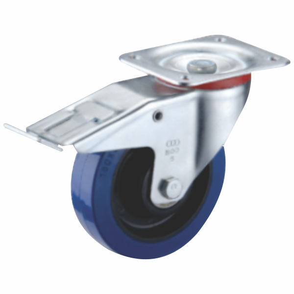 80mm Braked Heavy Duty Rubber