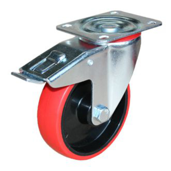 125mm Braked Heavy Duty Urethane