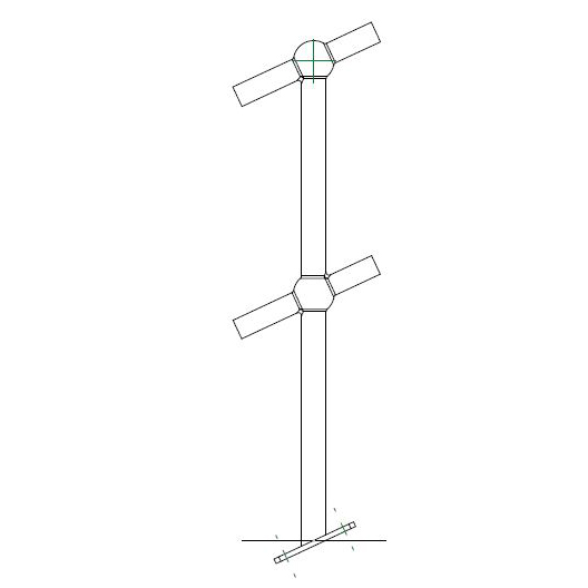 Stanchion - Angle Mount - 39 Degree Blac