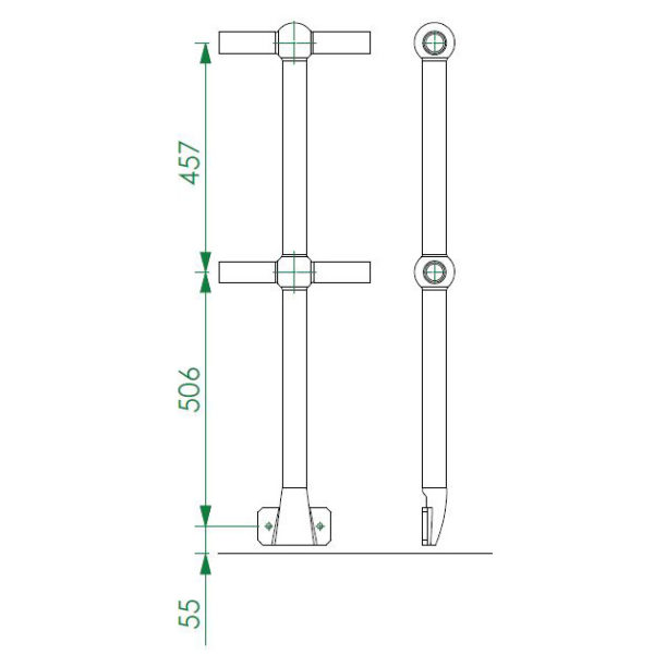Stanchion - Conveyor Mount Left Drilled 