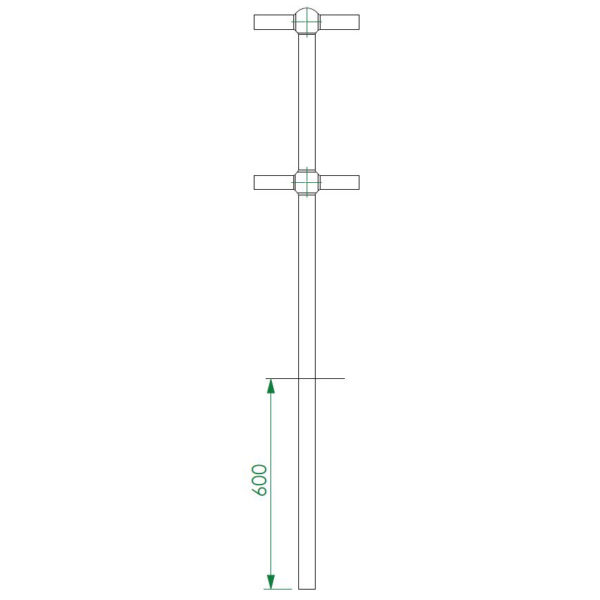 Stanchion - In Ground 1200 Black