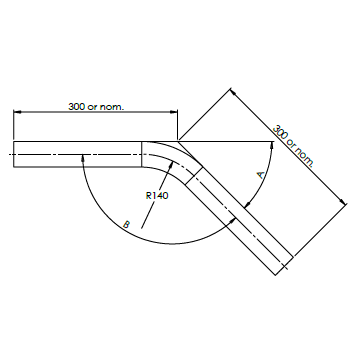 Rail Bend - 25NB - 35 Degree Black