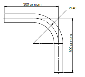 Rail Bend - 32NB - 90 Degree Black