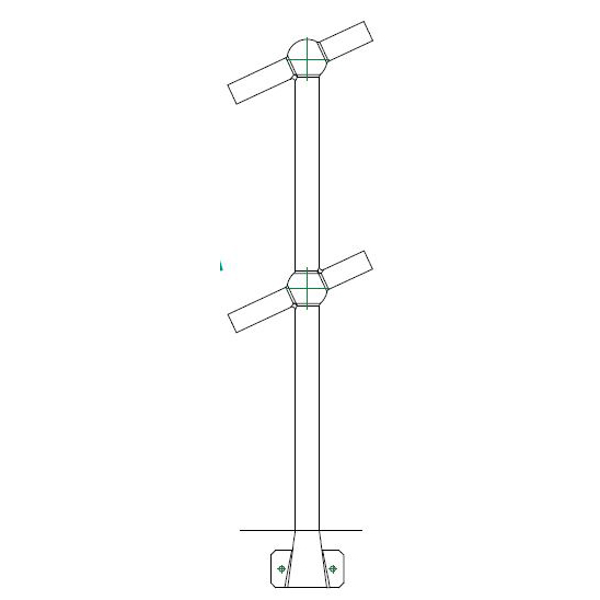 Stanchion - Side Mount - Right 39 Degree