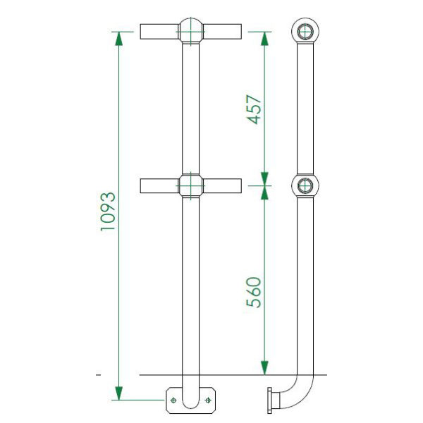 Stanchion - Side Offset 110mm Left DOSO 