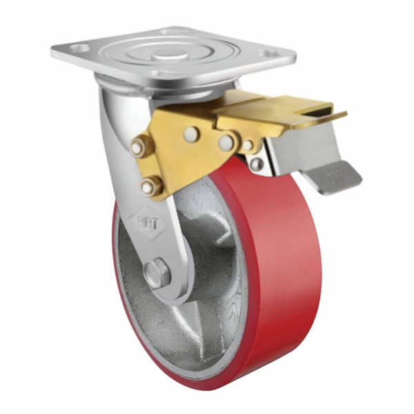 100mm Braked Extra Heavy Duty Urethane