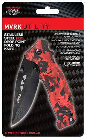 MVRK Red Camo EDC Folding Knife