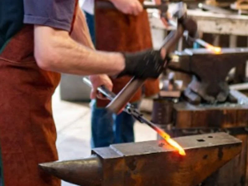 Trainees doing blacksmith