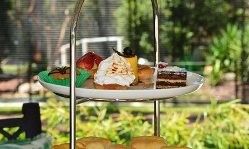 Different pastries on a cupcake rack