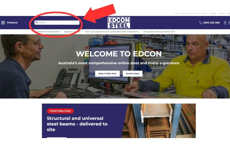 Edcon’s Steel & Metal Website Search Function: How to search thousands of products in seconds