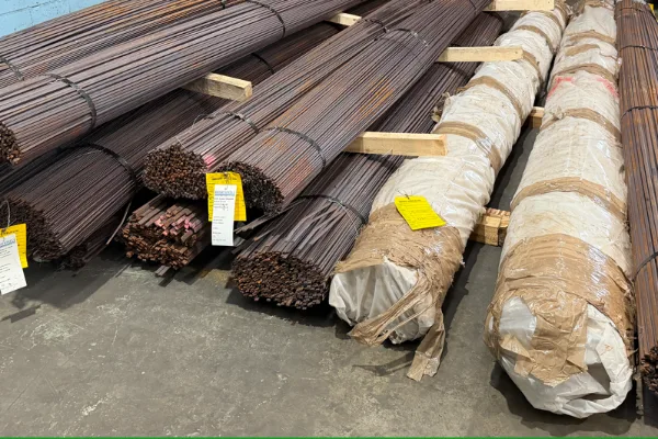 Range of Rydal flat bar profiles piled up in factory