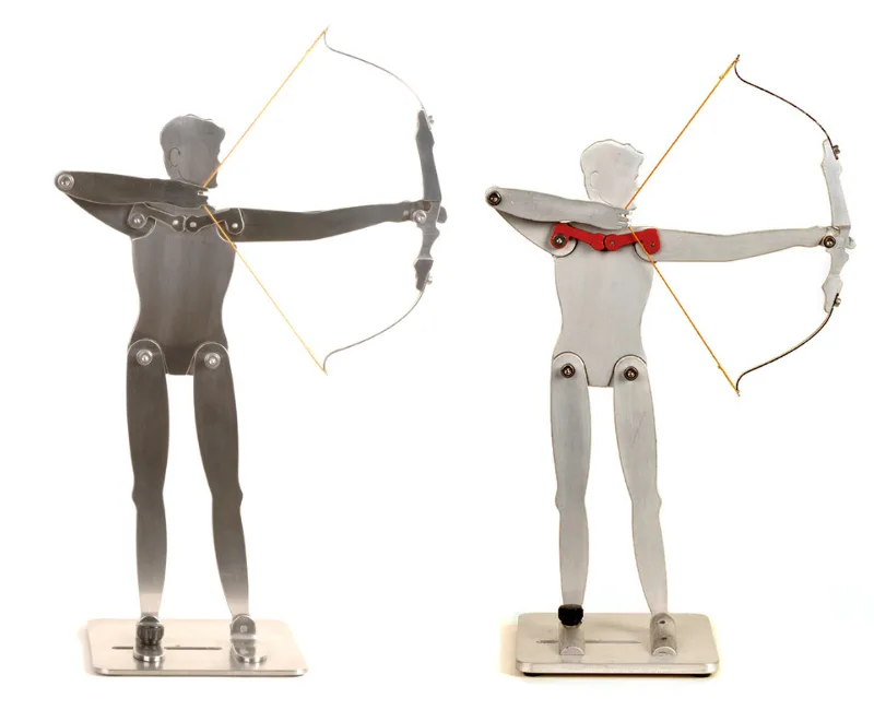 Stainless steel and aluminium custom teaching aid model for archery students